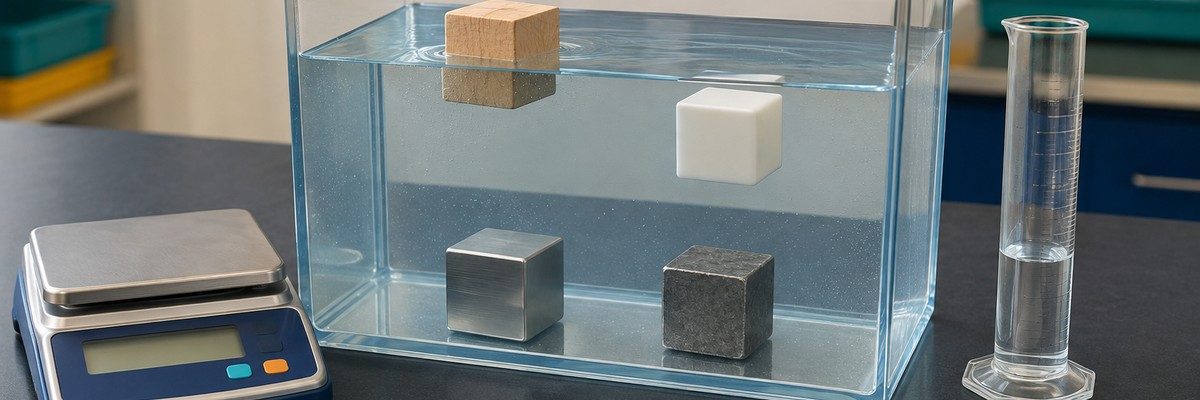 Density Deception materials laid out on a tray