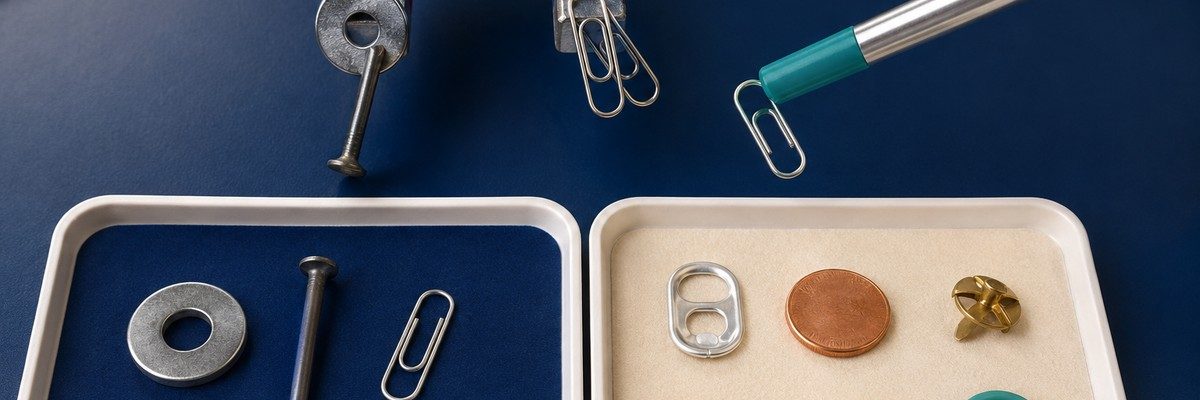 Magnet or Mimic? materials laid out on a tray