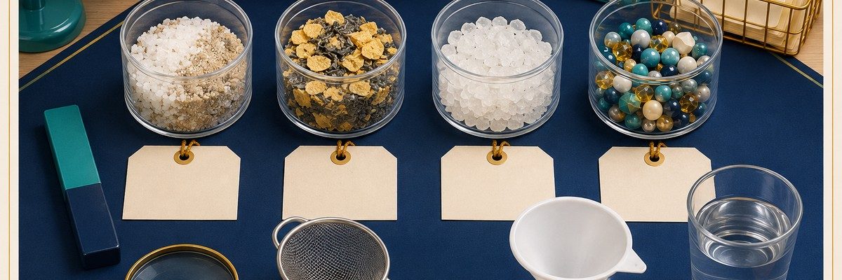 Mystery Mixture materials laid out on a tray