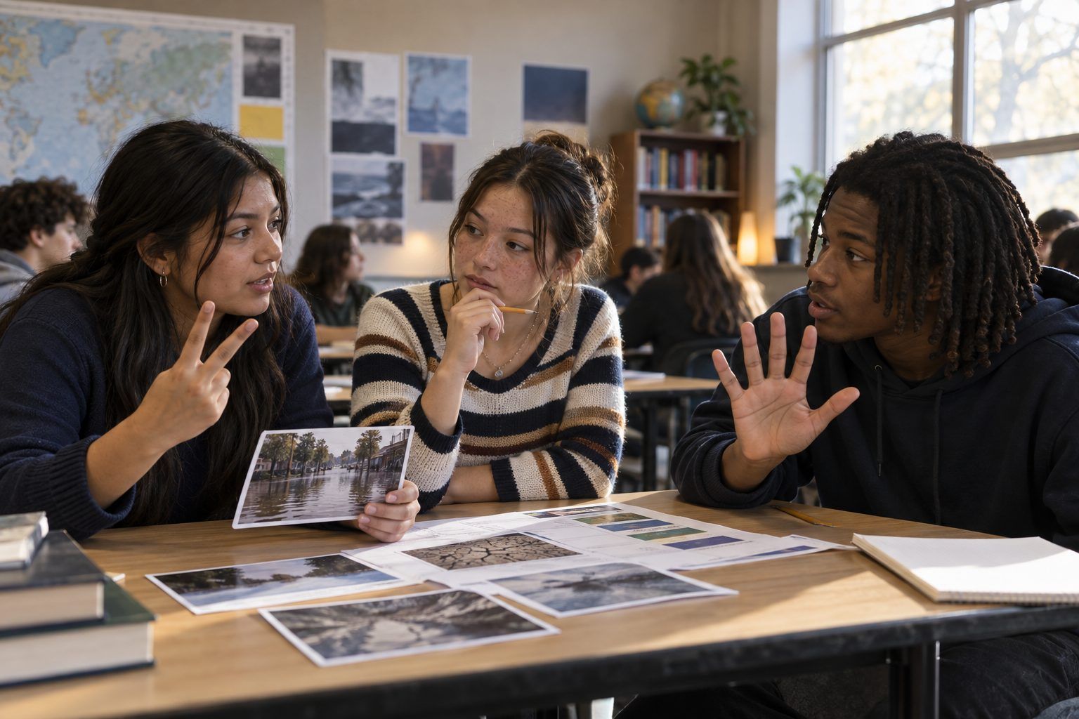 High schoolers disagree about how confident they are that a photo is real.