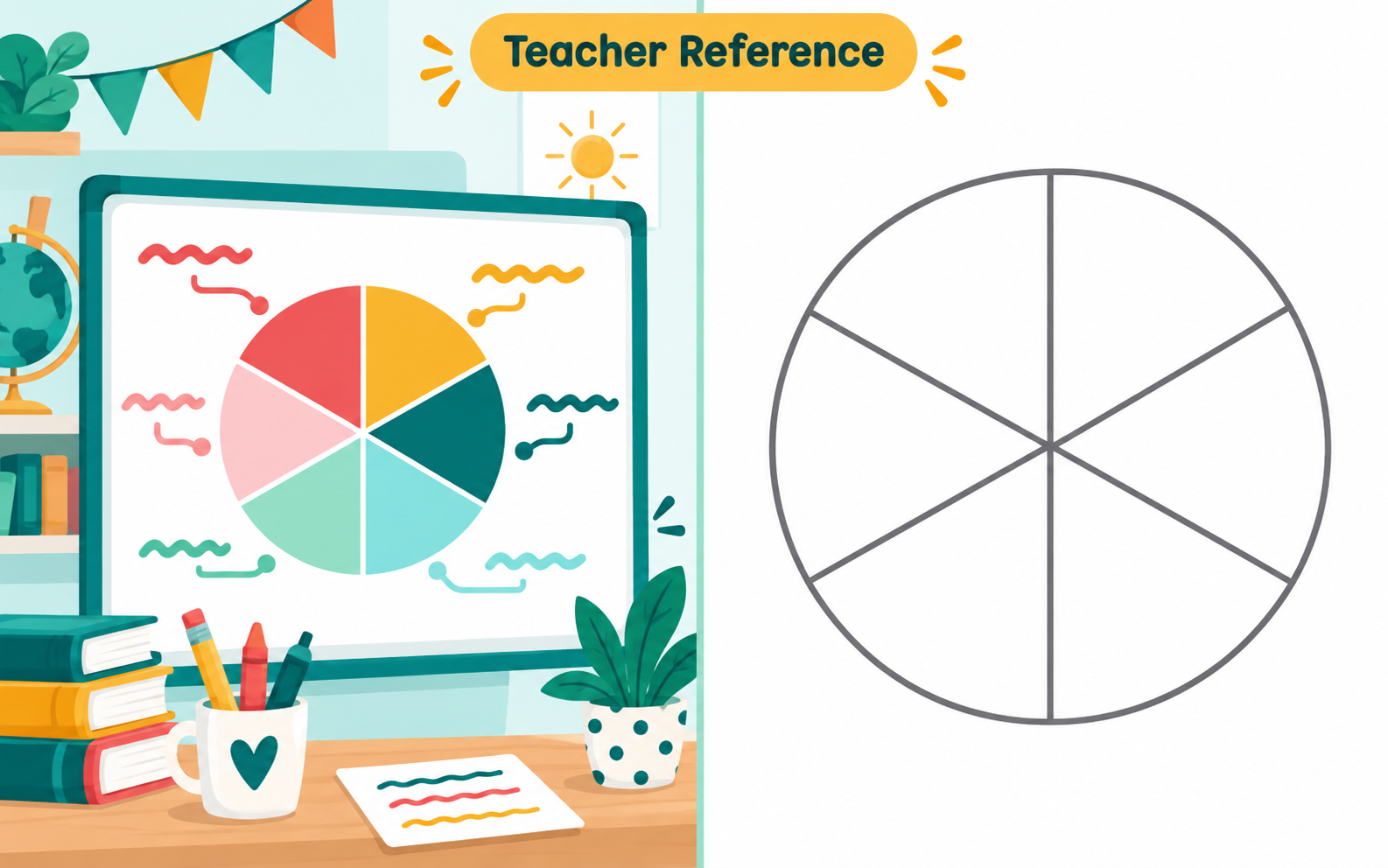 STAAR Supplemental Aid Candidate Library — left: a colorful labeled classroom cue card; right: a minimal grayscale unlabeled candidate aid