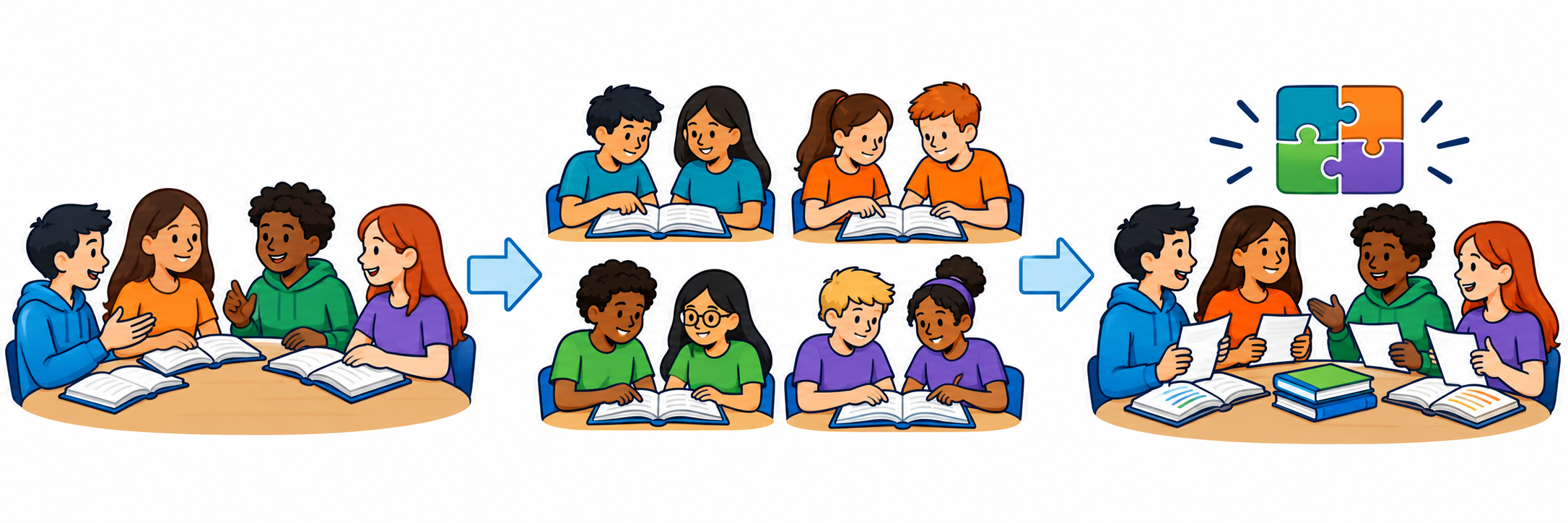 Home group → Expert groups → Return home and connect ideas